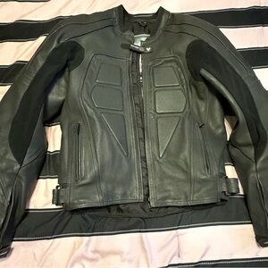 Black Leather Motorcycle Jacket Men’s size 38 FRANK THOMAS